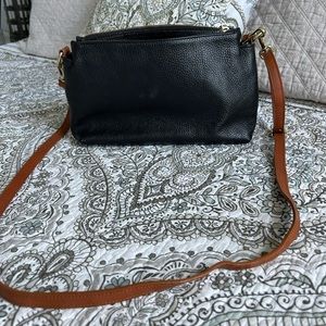 Black Leather Valentina Crossbody